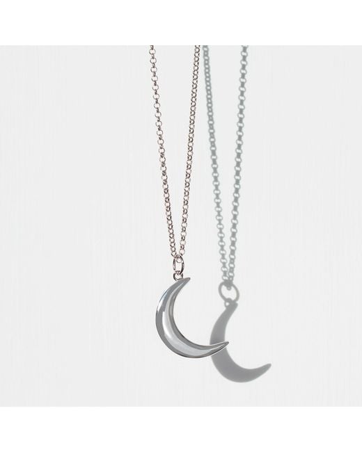 Muru Metallic Crescent Moon Necklace
