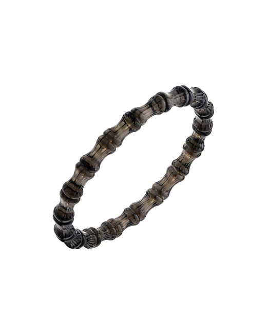 Gold & Honey Black Bamboo Lucite Slip On Bangle Bracelet