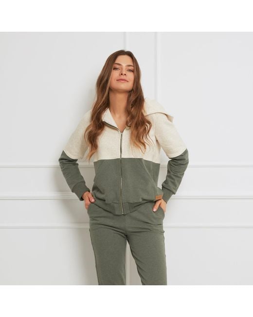 Oh!Zuza Gray Two Colours Zip Hoodie Tracksuit Top