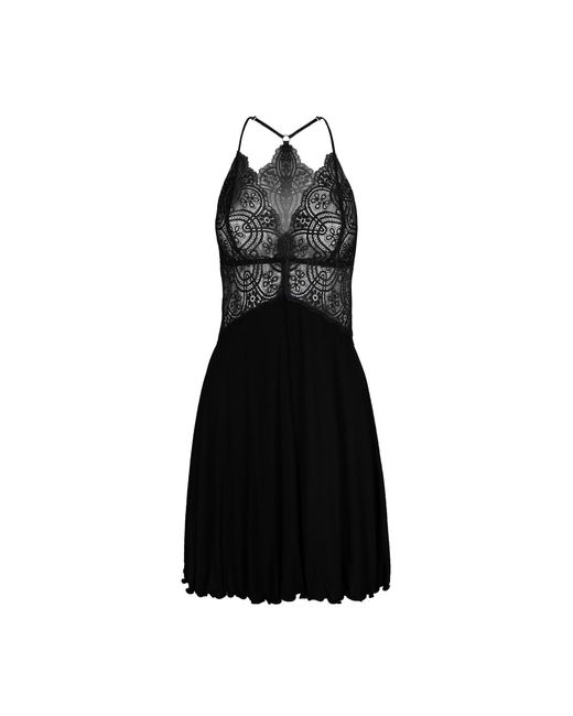 Oh!Zuza Black Short Lace Camisole Nightgown