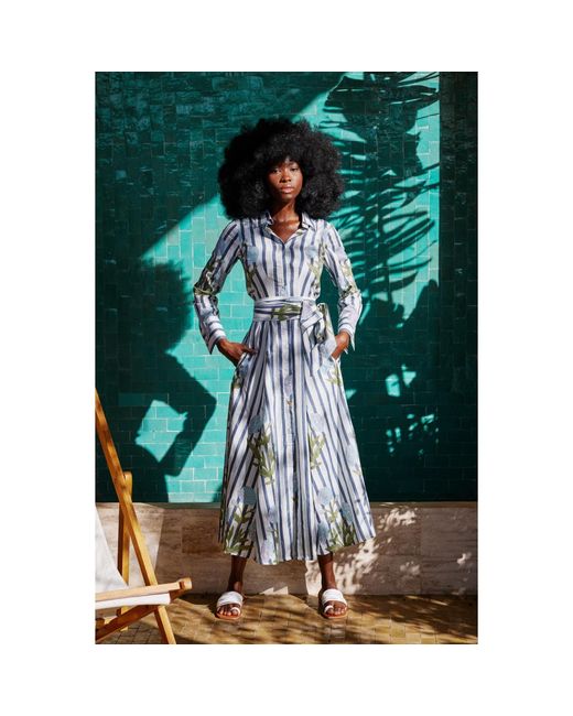 At Last Blue Cotton Marigold Dress