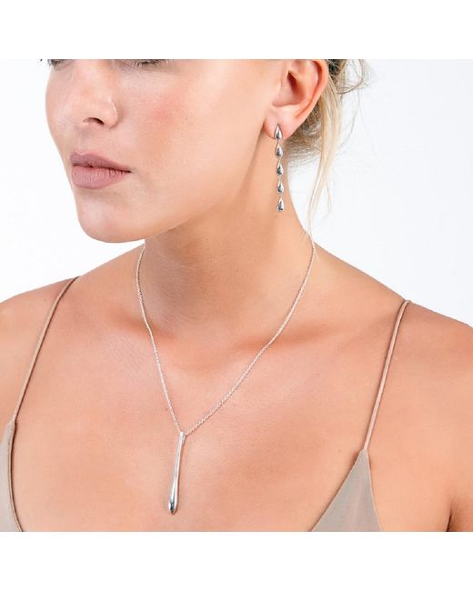 Lucy Quartermaine Metallic Sterling Solid Tear Drop Pendant