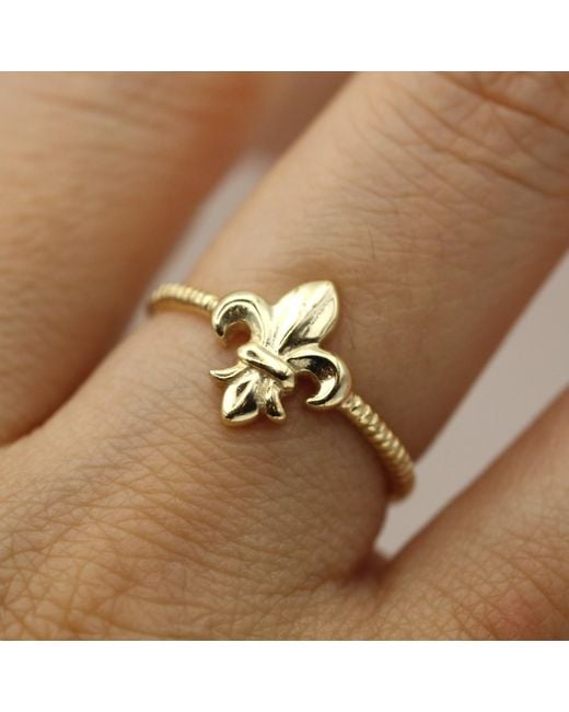 VicStoneNYC Fine Jewelry Metallic Antique Fleur De Lis Solid Ring