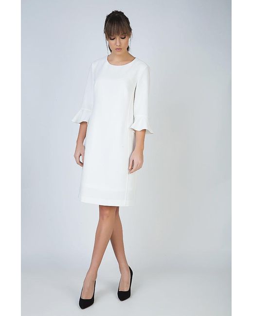 Conquista White Neutrals Sleeve Detail Ecru Dress