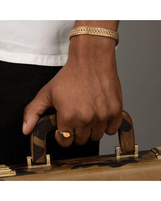 Nialaya Metallic Skyfall Mini Signet Ring for men