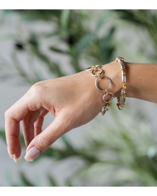 Loni Paul Jewelry Metallic Mixed Metal Organic Bead Bracelet