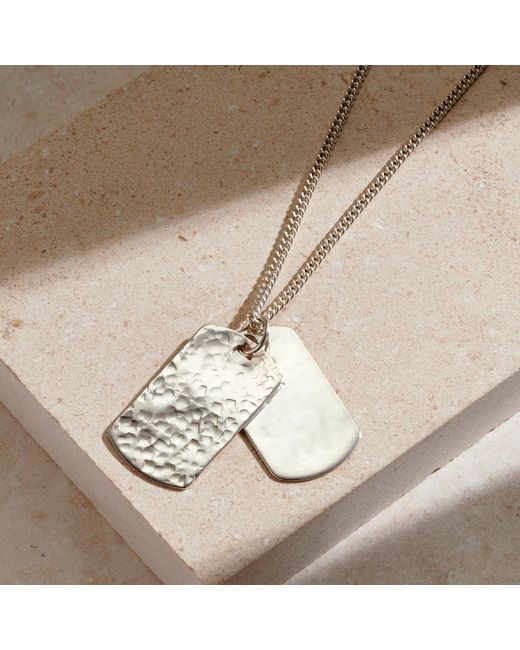 Posh Totty Designs White Sterling Double Dog Tag Necklace for men