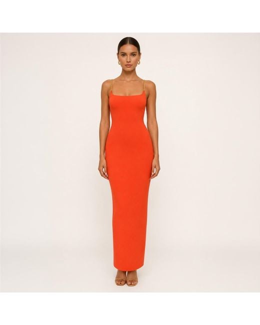 Decolet the label Red Aurelia Knit Chain Dress