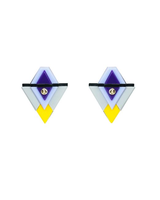 Gissa Bicalho Multicolor Handmade Acrylic Earring Kuntur P / Yellow