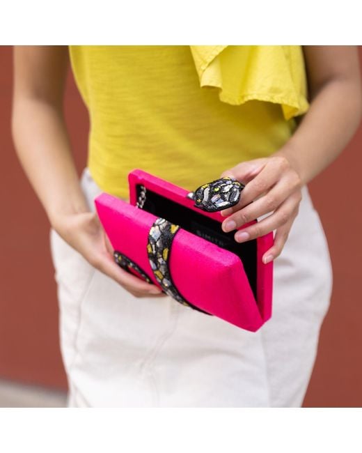 Simitri Pink Kaa Clutch