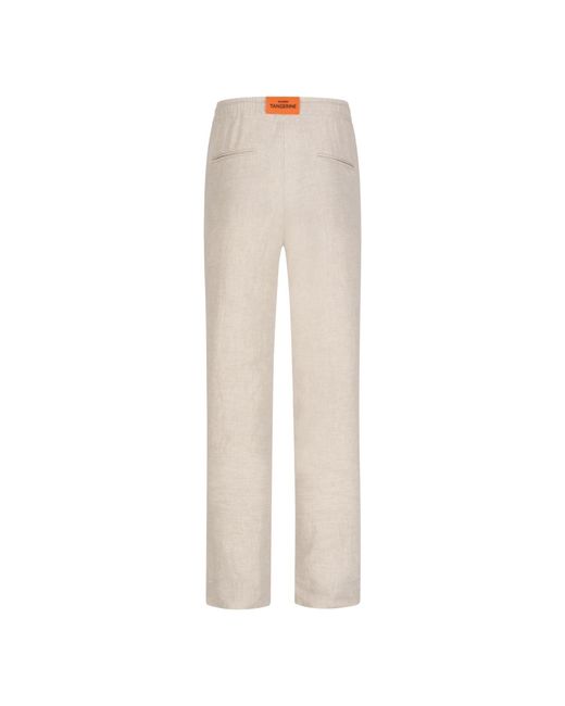 Maison Tangerine Natural Neutrals Neutral Sand Linen Long Pants For for men