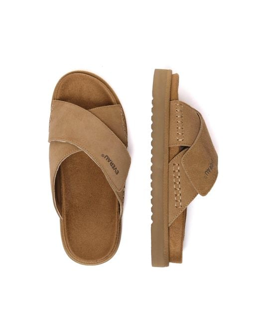 EverAu Australia Brown Rose Leather Sandals