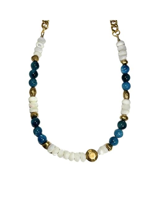Rachel Nathan Metallic Apatite & Mother Of Pearl Necklace