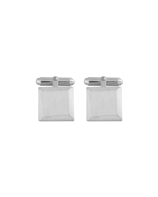 Edge Only White Bevelled Square Cufflinks Sterling for men