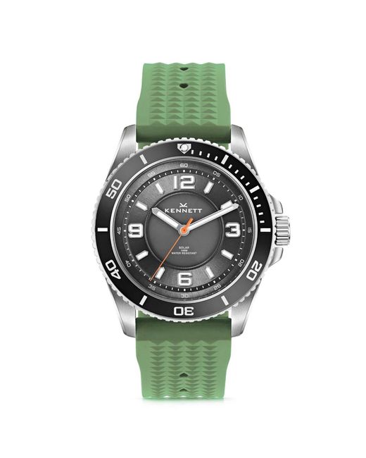 Kennett Watches & Accessories Green Kennett Solaxplorer Watch With Fkm Rubber Strap for men
