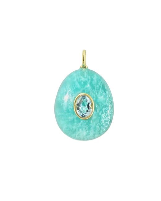 KAMARIA Blue Amazonite Gemstone Pendant With Topaz