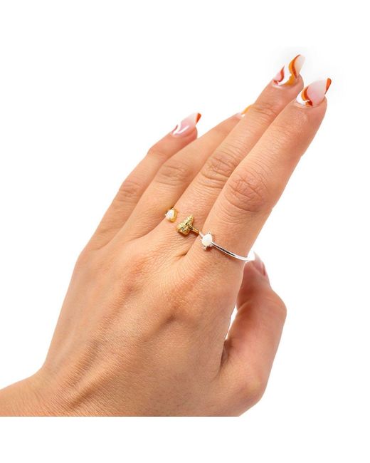 NASI SILVER White Pear Atarah Ring- Opal & Topaz