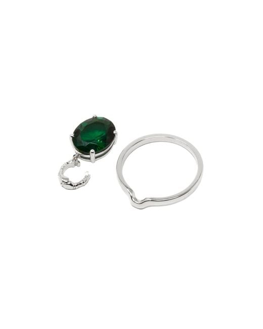 NASI SILVER Green Crystalis Dancer Ring- Spinel