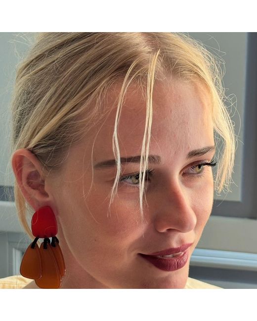 Michael Nash Jewelry Orange Patrizia Top With Honey Resin Drops