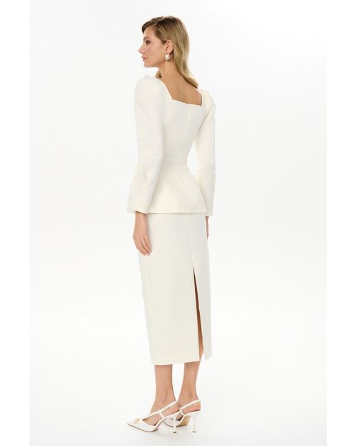 POST MERIDIEM Natural Satin Maxi Skirt