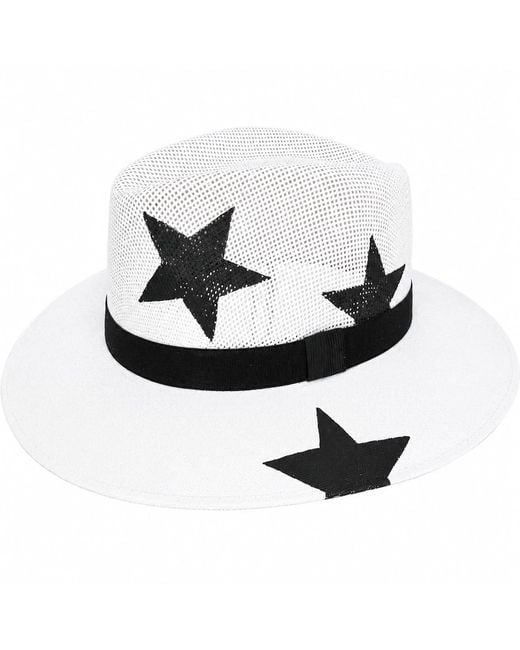 Bella Soul White Starstruck Painted Jute Hat