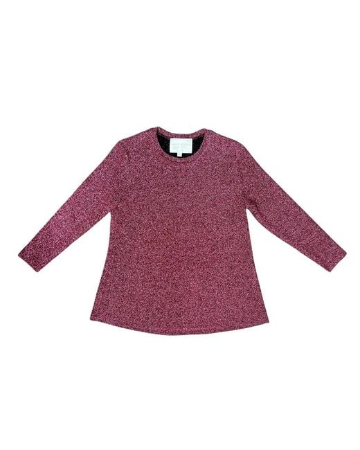 Lindsay Nicholas New York Purple Disco Glitter Bracelet Sleeve Top
