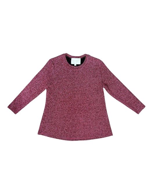 Lindsay Nicholas New York Purple Disco Glitter Bracelet Sleeve Top