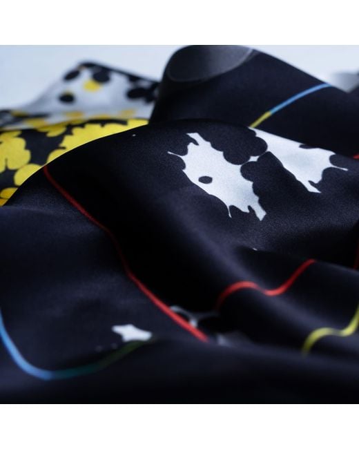 Lilia Munn Blue Geometric Play Silk Scarf
