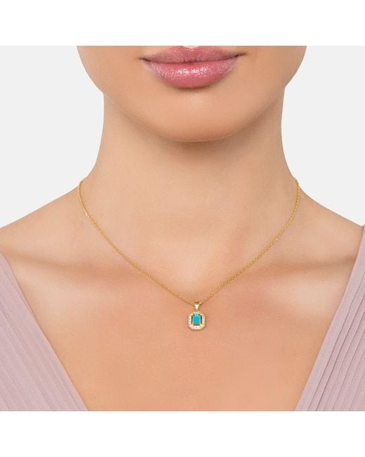 Latelita London Blue Whistledown Gemstone Pendant Necklace
