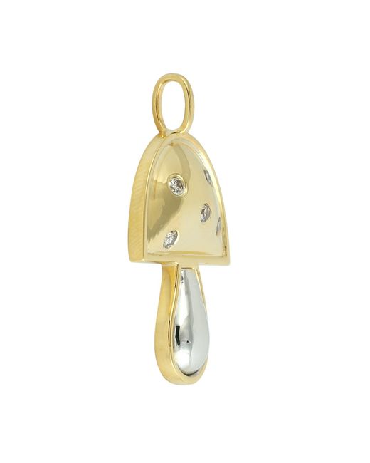 Artisan Metallic Diamond Mushroom Pendant