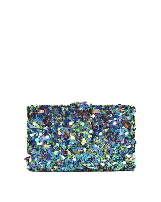 Simitri Blue Peacock Clutch