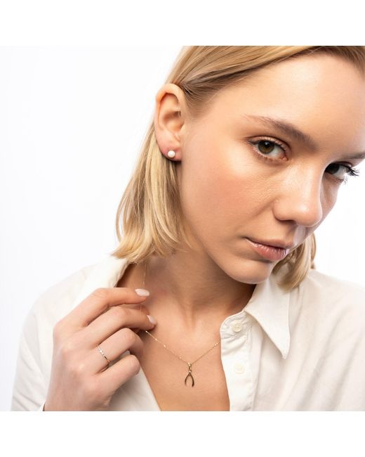 Spero London Metallic 9Ct Solid Pearl Stud Earrings