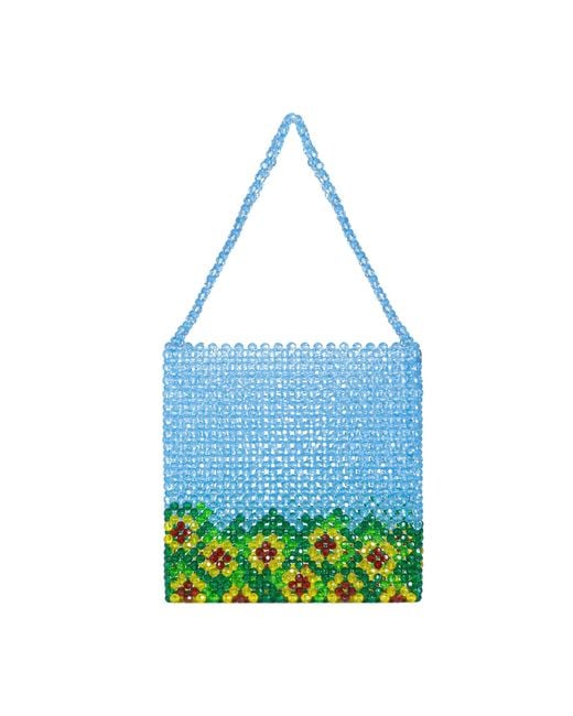Tillie Beads Blue Sky Sunflower Detail And More Tote Bead Bag