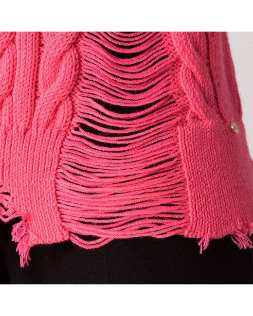 Nissa Pink Wool Open Knit