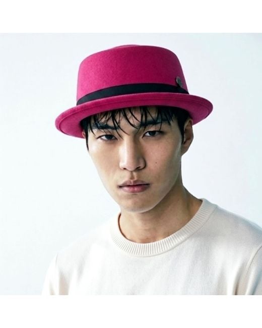 Dasmarca Hats Pink Jack Fuchsia Felt Skimpy Brim Short Brim Rude Boy Mod Style Porkpie Hat for men