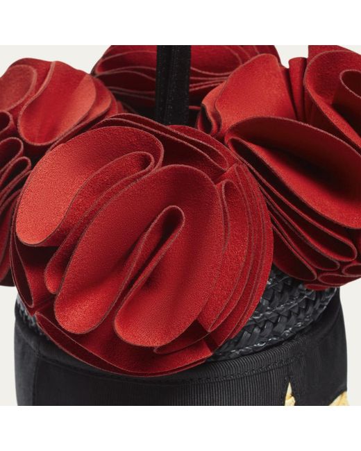 Lulu Guinness Red Straw Frida Basket Bag