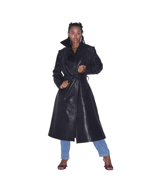 Zasta Studio Black Rebel Leather Trench Coat