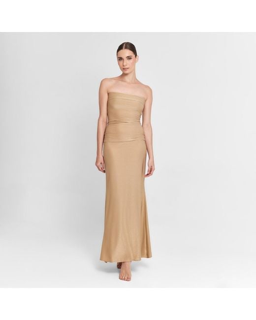 Aguaclara Natural Doree Midi Dress Strapless