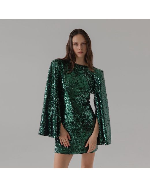 Sanctumum Green Sienna Open Back Cocktail Party Dress Mini