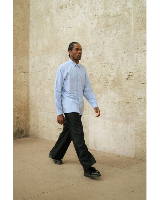 Éclectique Blue Striped Casual Shirt for men