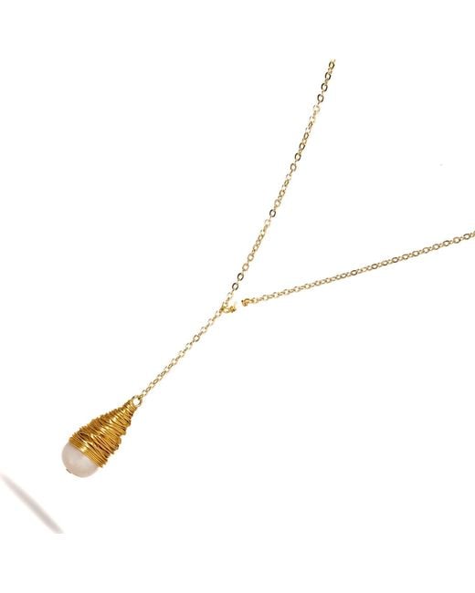 Ebru Jewelry Metallic Baroque Pearl Drop & Pendant Chain Necklace