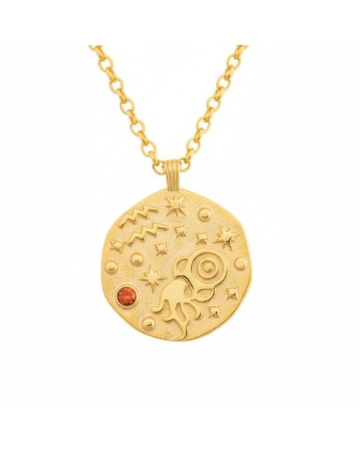 Latelita London Metallic Zodiac Birthstone Talisman Necklace Aquarius