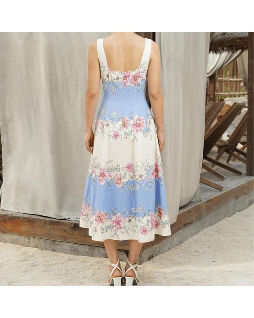 Yumi Kim Blue Sienna Lush Luau Linen Dress