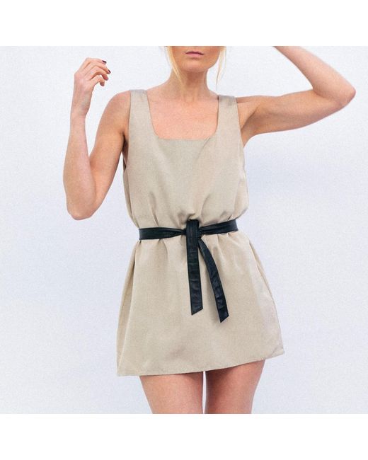 Victoria Slavinskaia Brown Neutrals Silk Mini Dress