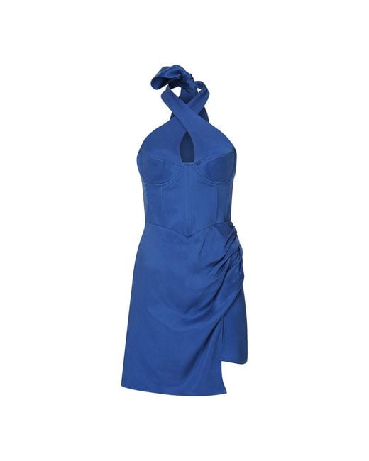 Cansu Xi Blue Gaia Ra Mini Dress