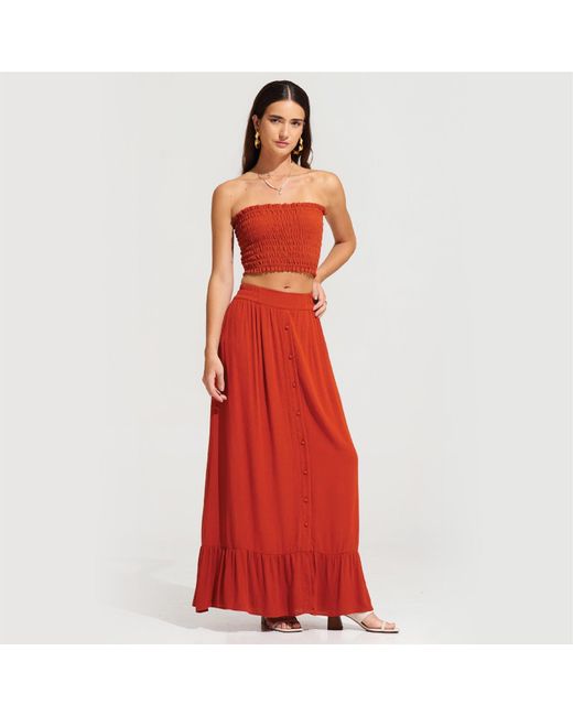 Morrato Bali Orange Sonth Maxi Skirt Burnt Ochre