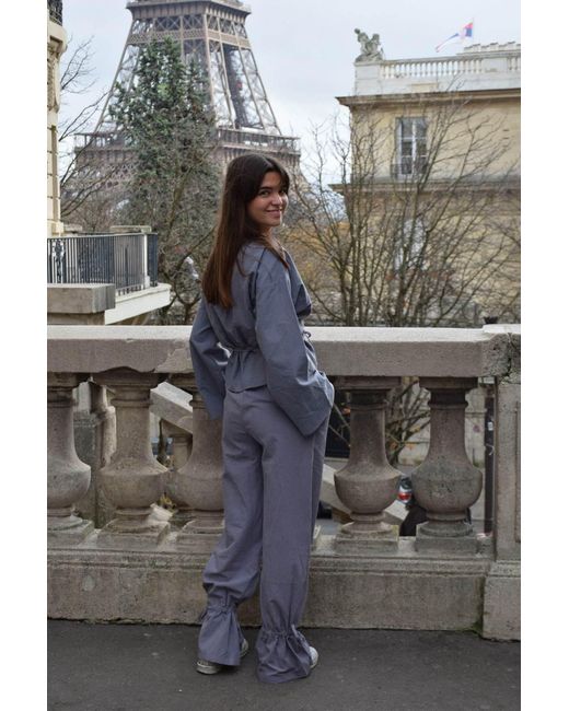 Mind Traveler Purple Gingham Balloon Alea Trousers