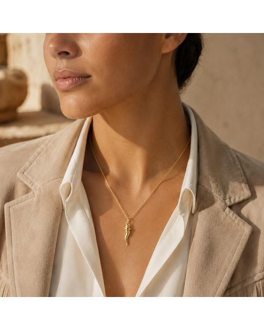 Unaloe Metallic Plated Italian Horn With Bowler Hat Pendant Necklace