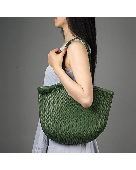 Rimini Green Hand Woven Shooper