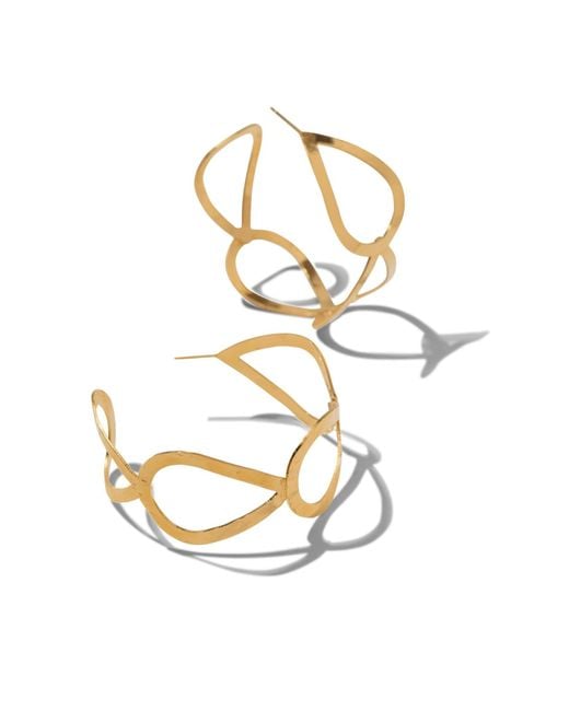 Jaredjamin White Julia Hoop Post Earrings